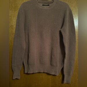 All Saints Men's Taupe Crewneck Sweater